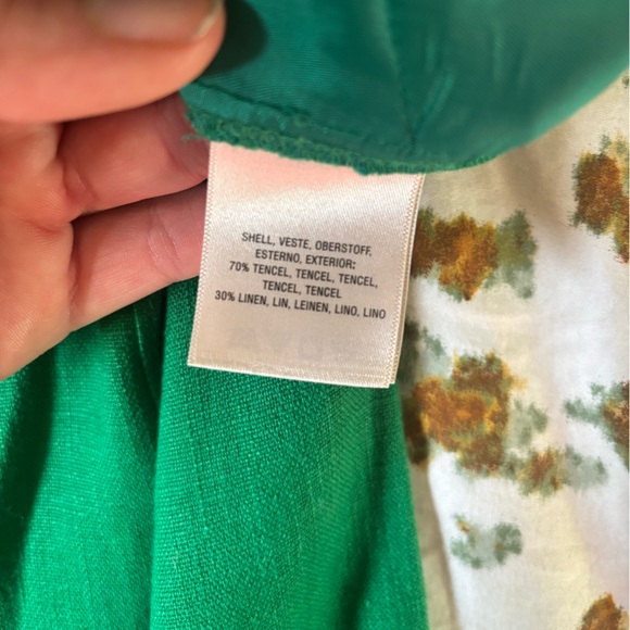 ANTHRO Elevenses the Brighton Kelly Green Linen Blend Pants Size 4 - Picture 8 of 13